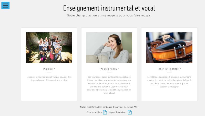 Site web de Music For All Luxembourg, école de musique
